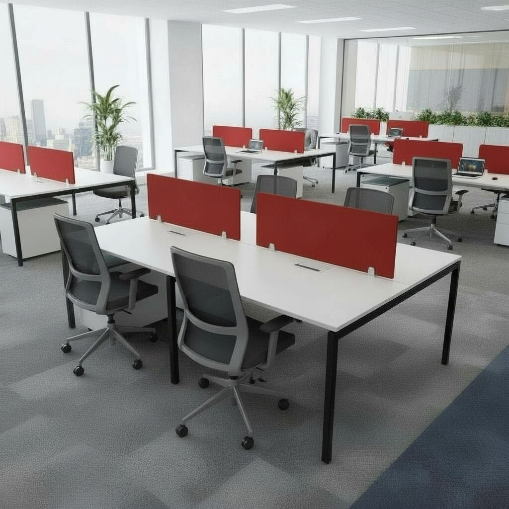 Ses Yalıtımlı Dataportlu 4'lü Workstation