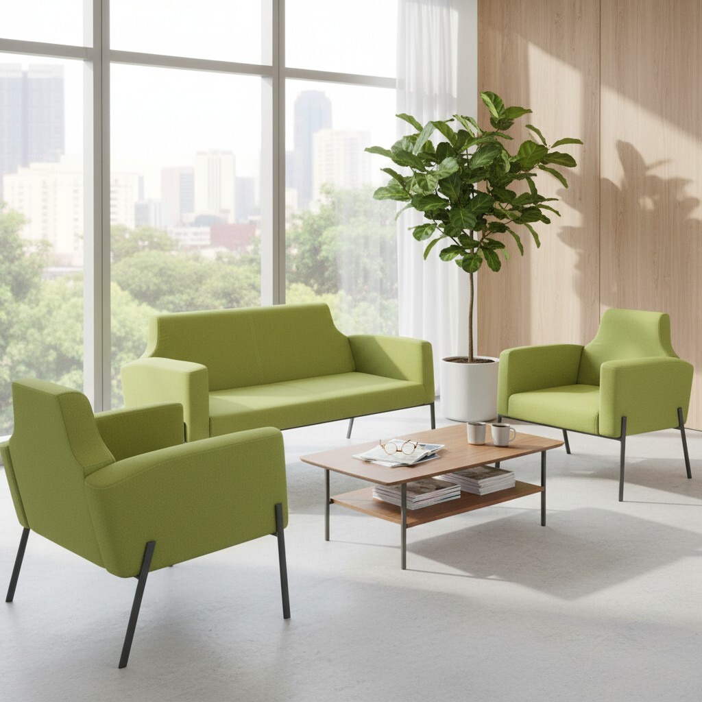 Humer Fıstık Yeşili 3'lü Oturma Grubu Takımı