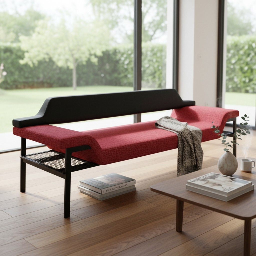 Martin Kırmızı - Siyah Bekleme Kanepesi