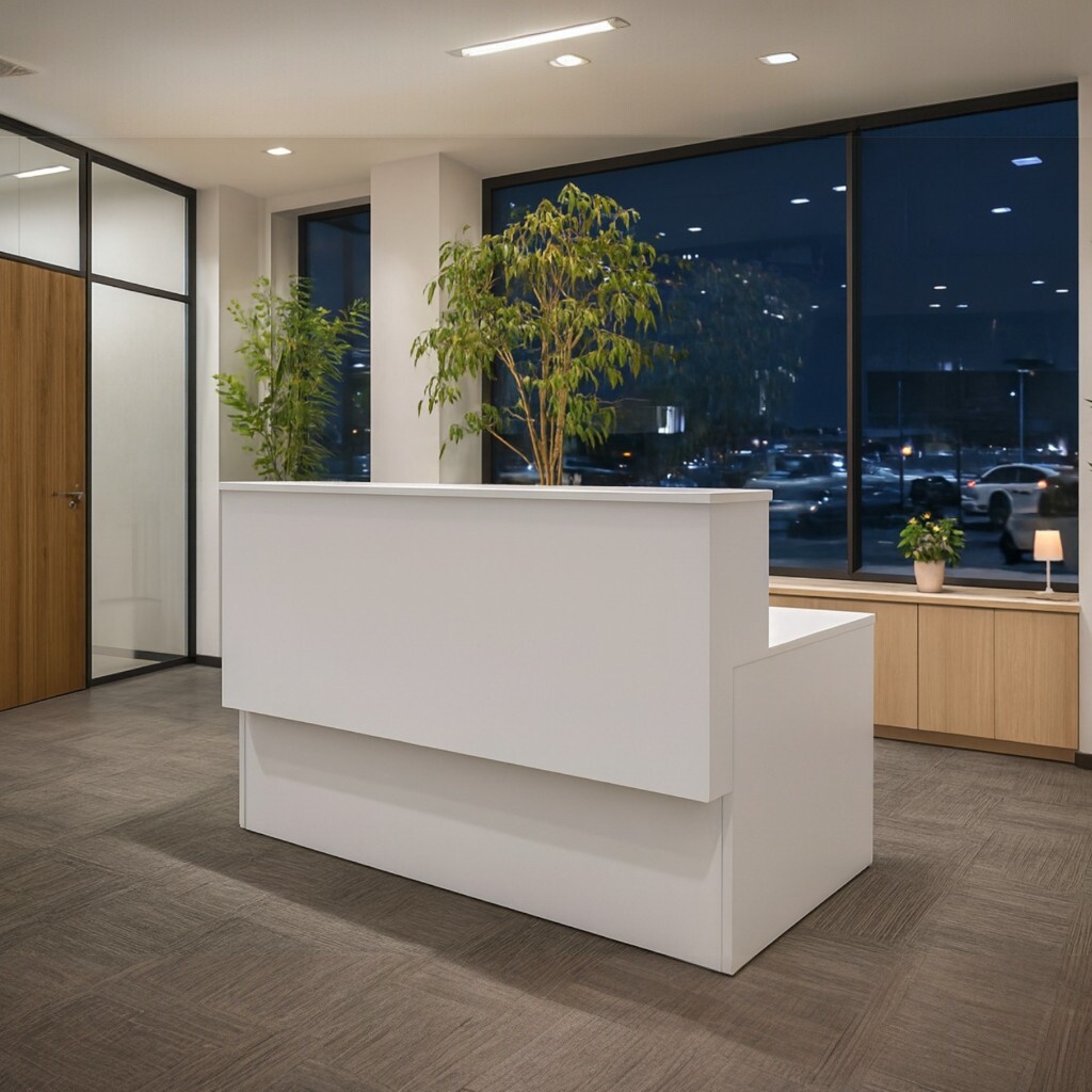 Atom 160*80 Beyaz Karşılama Bankosu