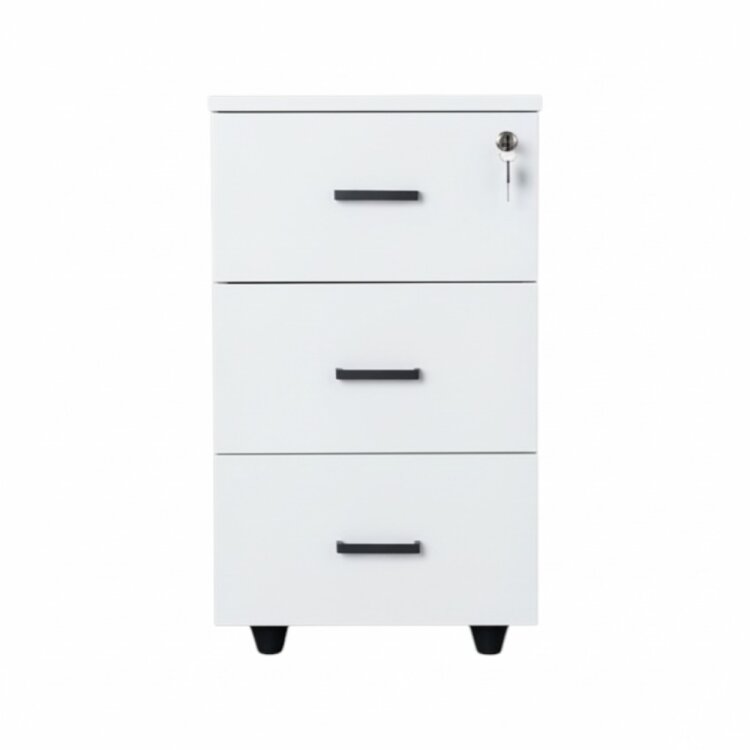 ATOM 3 ÇEKMECELİ BEYAZ MDF SABİT KESON - 1