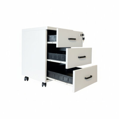 ATOM 3 ÇEKMECELİ BEYAZ MDF TEKERLİ KESON - 3