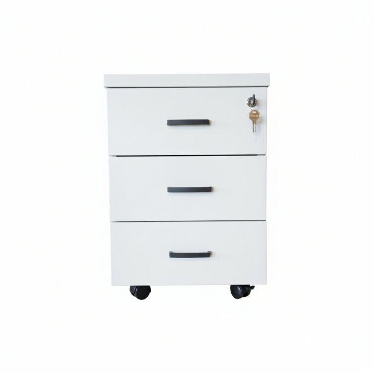 ATOM 3 ÇEKMECELİ BEYAZ TEKERLİ KESON - 1