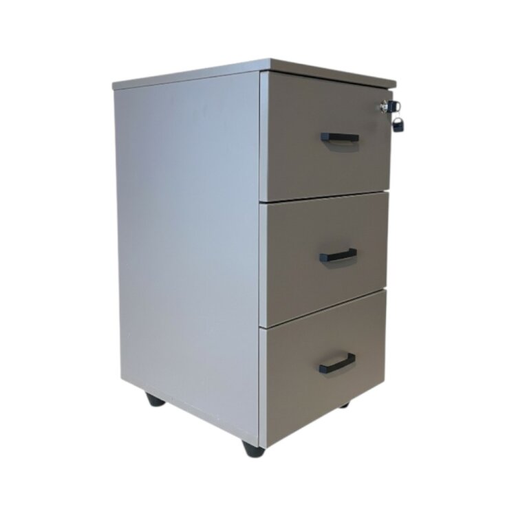 ATOM 3 ÇEKMECELİ KÜL GRİ MDF SABİT KESON - 3
