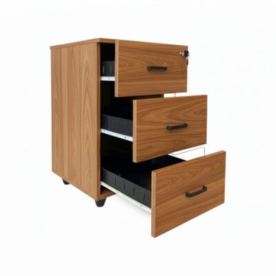 ATOM 3 ÇEKMECELİ TEAK MDF SABİT KESON - ATOM OFİS (1)