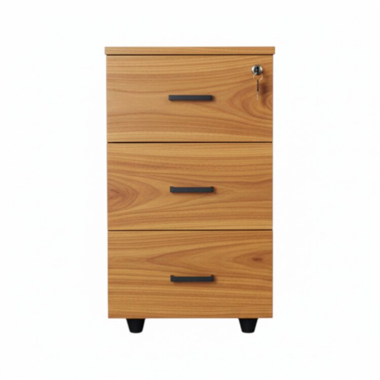 ATOM 3 ÇEKMECELİ TEAK MDF SABİT KESON - 1