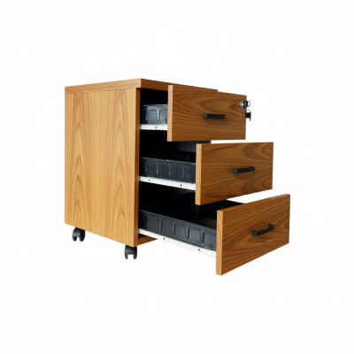 ATOM 3 ÇEKMECELİ TEAK MDF TEKERLİ KESON - 3