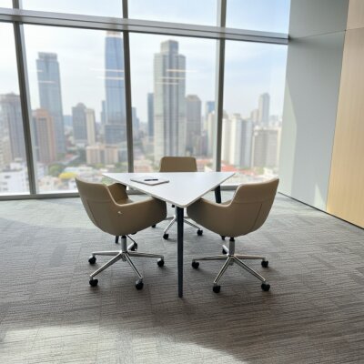 ATOM - 3 KİŞİLİK ÜÇGEN TOPLANTI MASASI - ATOM OFİS