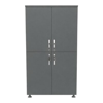 ATOM - BOYDAN 4 KAPAKLI 190 CM ANTRASİT ELBİSE DOLABI - ATOM OFİS