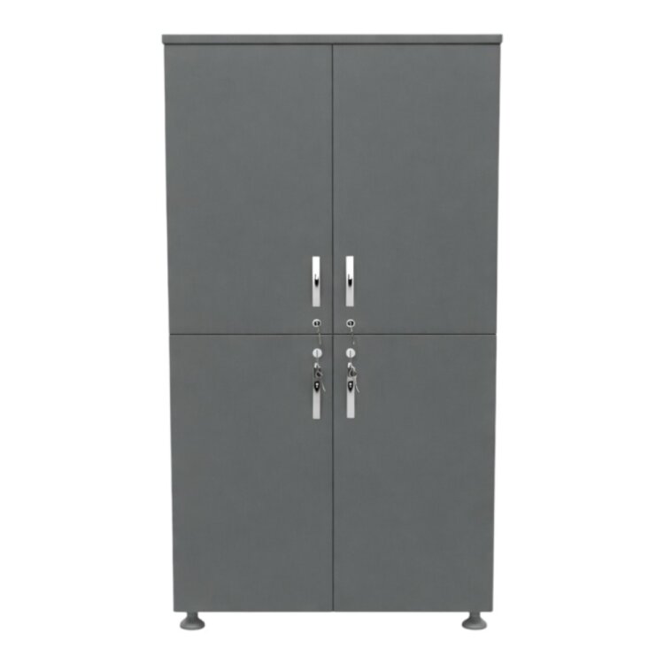 ATOM - BOYDAN 4 KAPAKLI 190 CM ANTRASİT ELBİSE DOLABI - 1