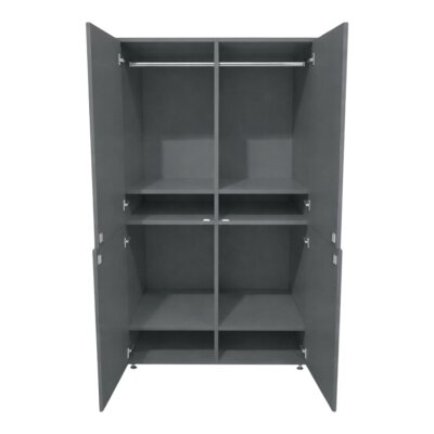 ATOM - BOYDAN 4 KAPAKLI 190 CM ANTRASİT ELBİSE DOLABI - ATOM OFİS (1)