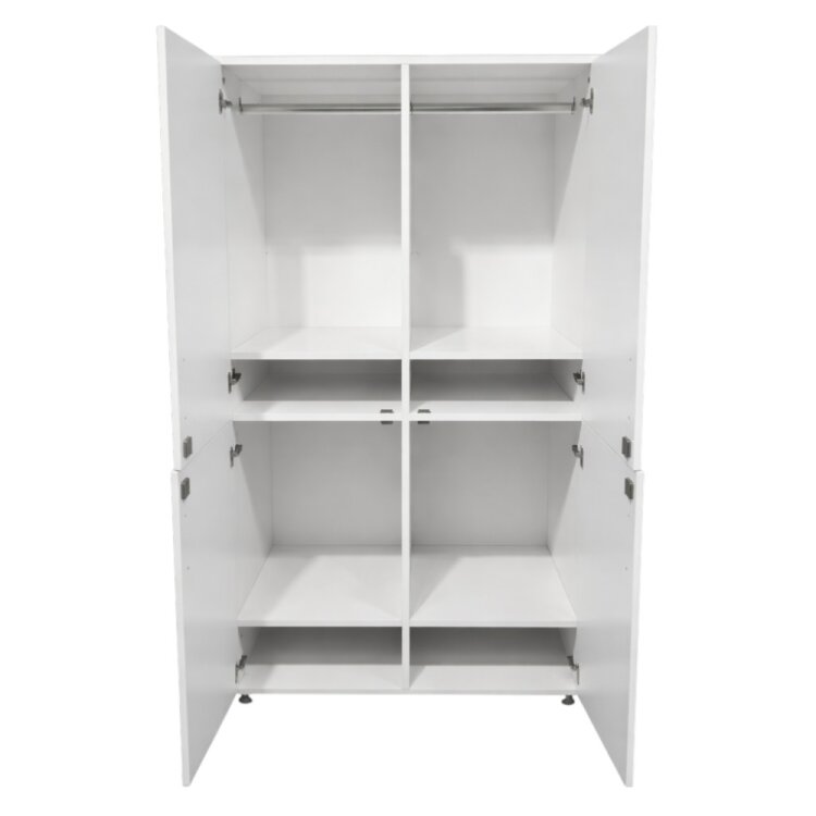 ATOM - BOYDAN 4 KAPAKLI 190 CM BEYAZ ELBİSE DOLABI - 2