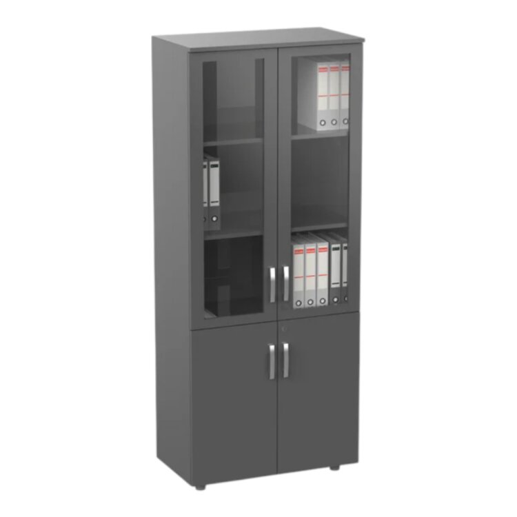 ATOM - CAM KAPAKLI 190 CM ANTRASİT DOLAP - 1