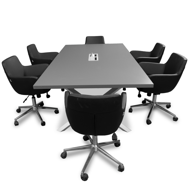 ATOM - DATAPORTLU 8 KİŞİLİK ANTRASİT TOPLANTI MASASI - 6