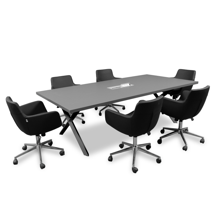 ATOM - DATAPORTLU 8 KİŞİLİK ANTRASİT TOPLANTI MASASI - 9