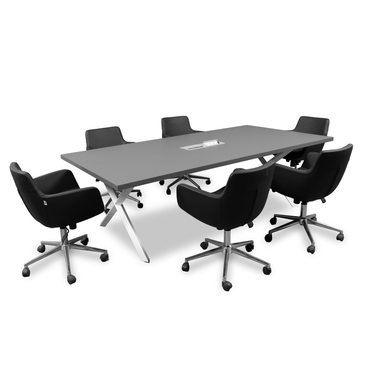 ATOM - DATAPORTLU 8 KİŞİLİK ANTRASİT TOPLANTI MASASI - 8