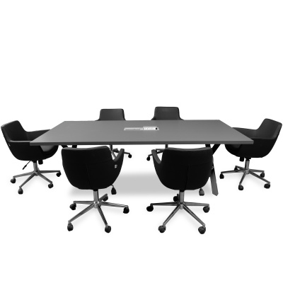 ATOM - DATAPORTLU 8 KİŞİLİK ANTRASİT TOPLANTI MASASI - 10