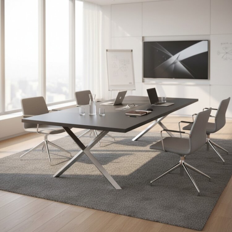 ATOM - DATAPORTLU 8 KİŞİLİK ANTRASİT TOPLANTI MASASI - 1