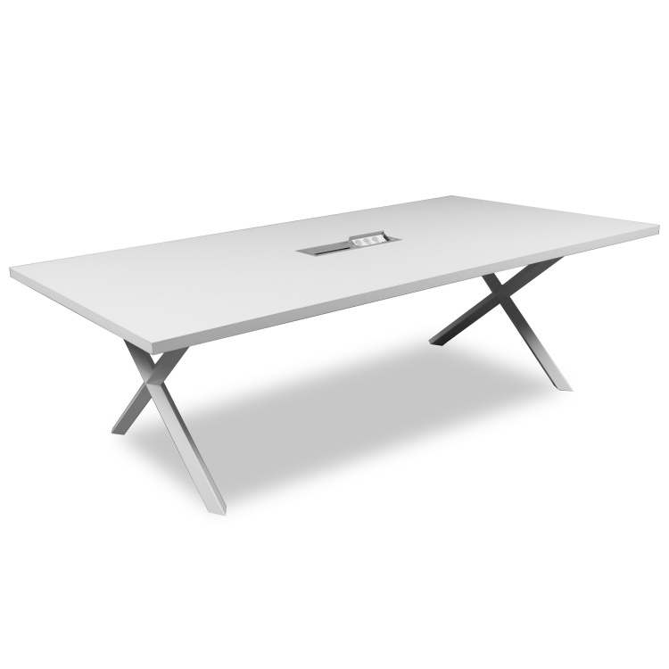 ATOM - DATAPORTLU 8 KİŞİLİK BEYAZ TOPLANTI MASASI - 1