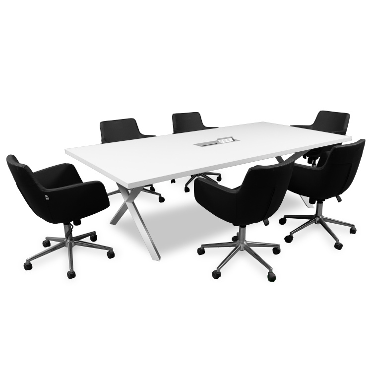 ATOM - DATAPORTLU 8 KİŞİLİK BEYAZ TOPLANTI MASASI - 6
