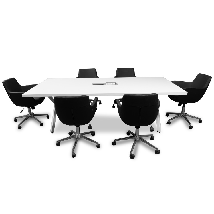 ATOM - DATAPORTLU 8 KİŞİLİK BEYAZ TOPLANTI MASASI - 8