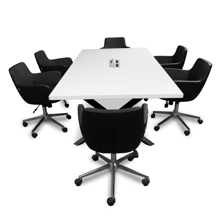 ATOM - DATAPORTLU 8 KİŞİLİK BEYAZ TOPLANTI MASASI - 11