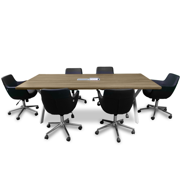 ATOM - DATAPORTLU 8 KİŞİLİK CEVİZ TOPLANTI MASASI - 9