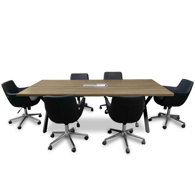 ATOM - DATAPORTLU 8 KİŞİLİK CEVİZ TOPLANTI MASASI - 10