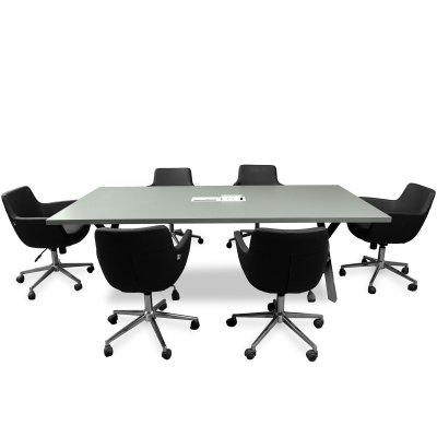 ATOM - DATAPORTLU 8 KİŞİLİK KÜL GRİ TOPLANTI MASASI - 8