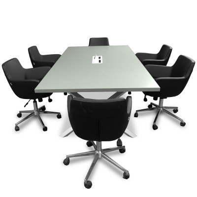 ATOM - DATAPORTLU 8 KİŞİLİK KÜL GRİ TOPLANTI MASASI - 9