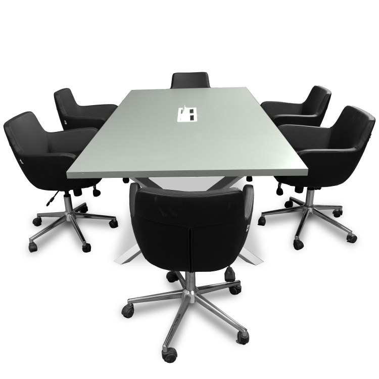 ATOM - DATAPORTLU 8 KİŞİLİK KÜL GRİ TOPLANTI MASASI - 9