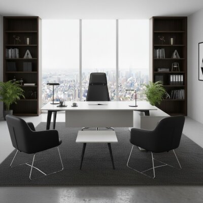 ATOM - ETAJER VE SEHPALI MDF ÇALIŞMA MASASI - ATOM OFİS