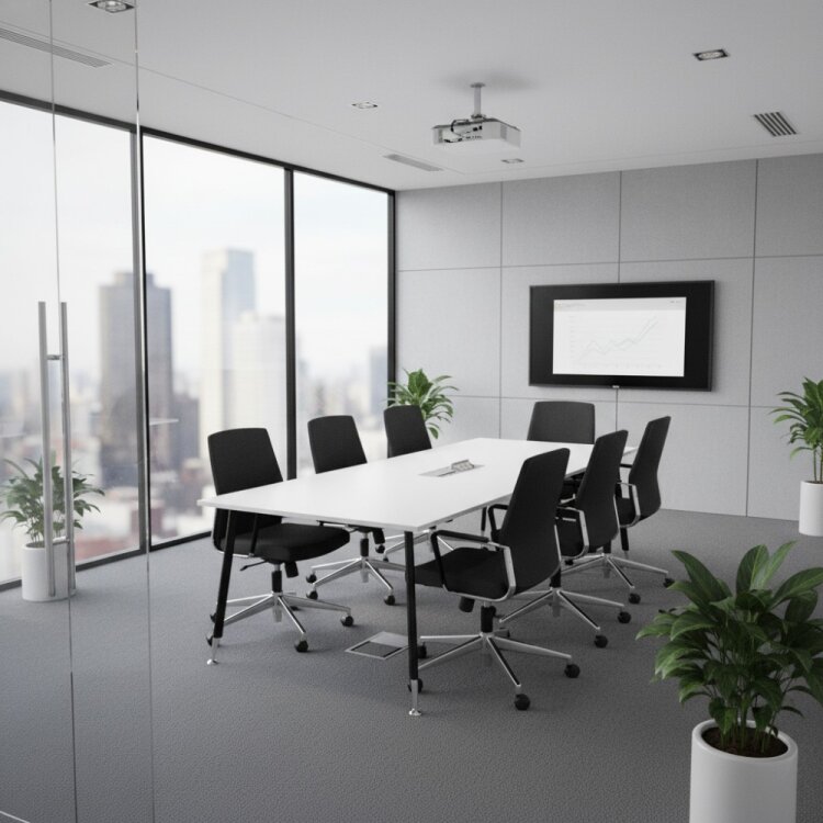 ATOM - KONSEPT DATAPORTLU BEYAZ TOPLANTI MASASI - 1