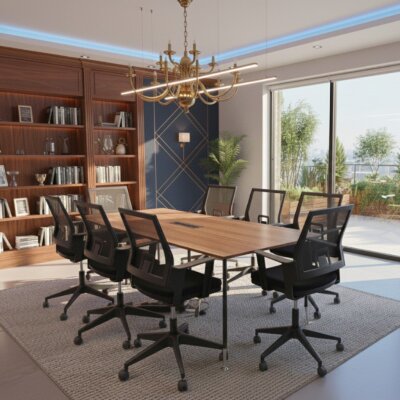 ATOM - KONSEPT DATAPORTLU CEVİZ TOPLANTI MASASI - ATOM OFİS