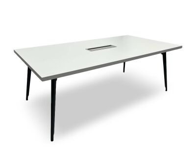 ATOM - LEAVE DATAPORTLU 8 KİŞİLİK BEYAZ TOPLANTI MASASI - ATOM OFİS (1)