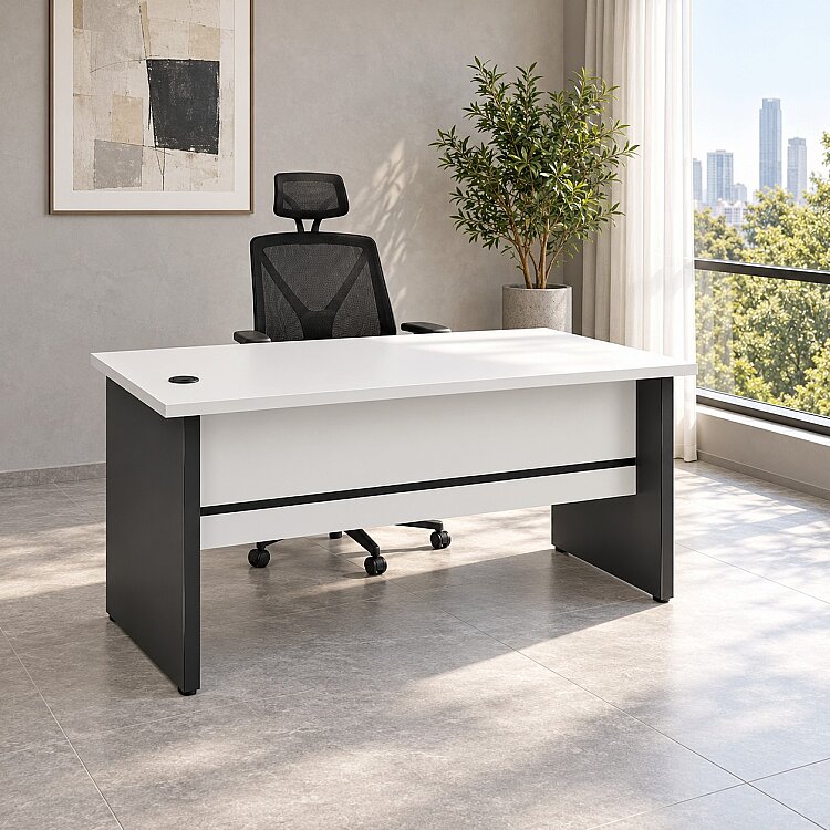 ATOM MEKOM BEYAZ ÇALIŞMA MASASI - 160 CM - 1