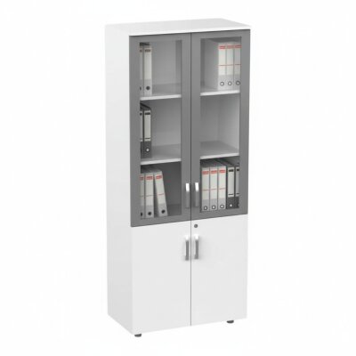 ATOM - CAM KAPAKLI 190 CM BEYAZ DOLAP - ATOM OFİS