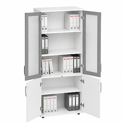 ATOM - CAM KAPAKLI 190 CM BEYAZ DOLAP - ATOM OFİS (1)