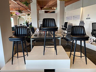 ATOM OFİS - DERİ DÖŞEME AHŞAP AYAK BAR SANDALYESİ(1 YIL GARANTİ) - ATOM OFİS