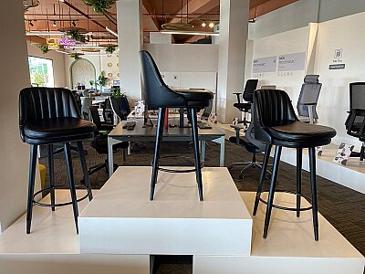 ATOM OFİS - DERİ DÖŞEME AHŞAP AYAK BAR SANDALYESİ(1 YIL GARANTİ) - 3