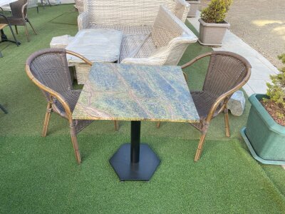 ATOM OFİS - YEŞİL MERMER BAHÇE MASASI (1 YIL GARANTİ) - ATOM OFİS