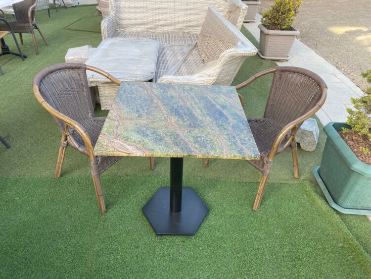 ATOM OFİS - YEŞİL MERMER BAHÇE MASASI (1 YIL GARANTİ) - 1