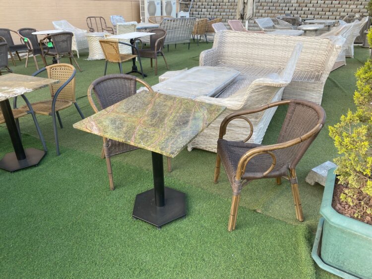 ATOM OFİS - YEŞİL MERMER BAHÇE MASASI (1 YIL GARANTİ) - 2