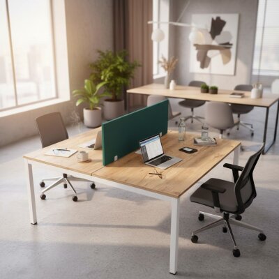 ATOM - SES YALITIMLI DATAPORTLU 2'Lİ WORKSTATİON - ATOM OFİS