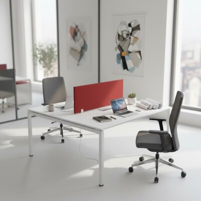 ATOM - SES YALITIMLI DATAPORTLU MDF 2'Lİ ÇOKLU ÇALIŞMA MASASI - 1