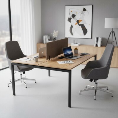 ATOM - SES YALITIMLI DATAPORTLU MDF 2'Lİ ÇOKLU ÇALIŞMA MASASI - 1