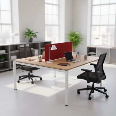 ATOM - SES YALITIMLI DATAPORTLU MDF 2'Lİ ÇOKLU ÇALIŞMA MASASI - ATOM OFİS