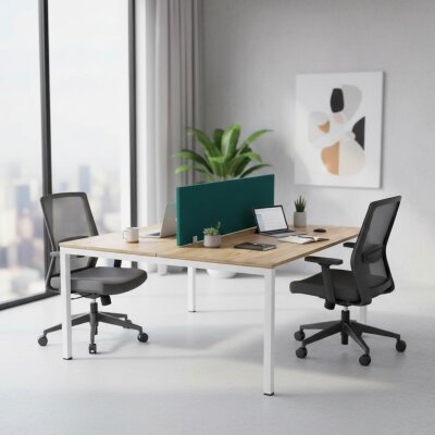 ATOM - SES YALITIMLI DATAPORTLU MDF 2'Lİ ÇOKLU ÇALIŞMA MASASI - ATOM OFİS