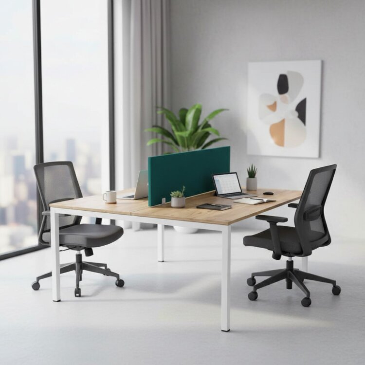 ATOM - SES YALITIMLI DATAPORTLU MDF 2'Lİ ÇOKLU ÇALIŞMA MASASI - 1