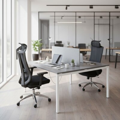 ATOM - SES YALITIMLI DATAPORTLU MDF 2'Lİ ÇOKLU ÇALIŞMA MASASI - ATOM OFİS